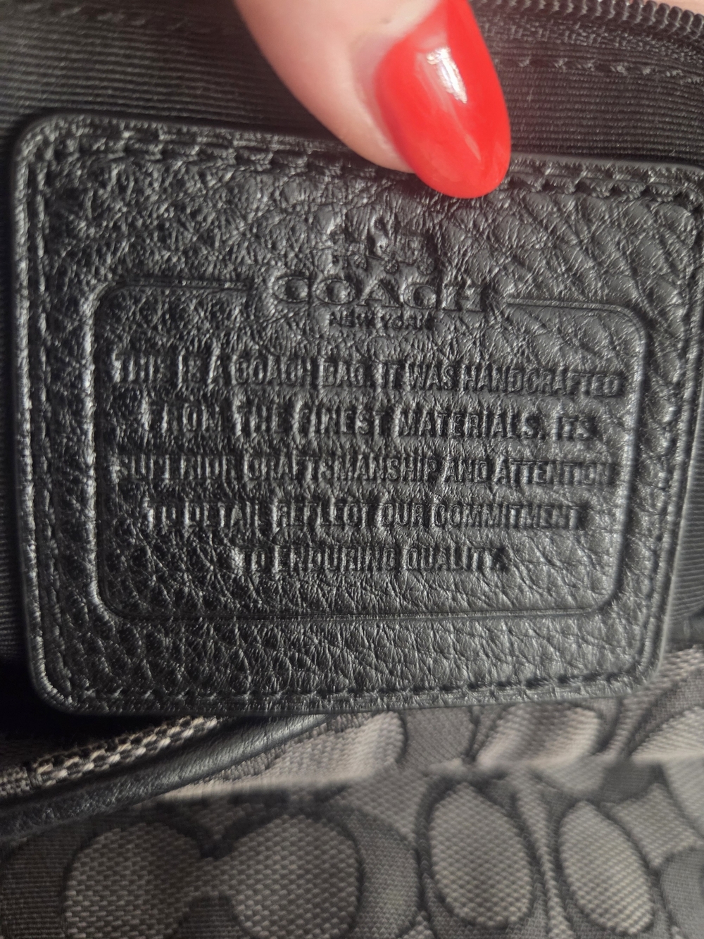 Coach Signature Jacquard Phoebe Madison Shoulder Bag in Grey/Black - Picture 7 of 9